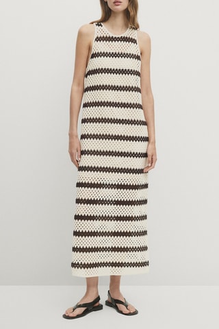Abito taglio dritto - Beige e marrone
