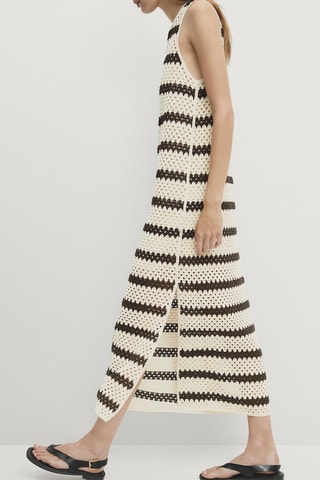 Abito taglio dritto - Beige e marrone