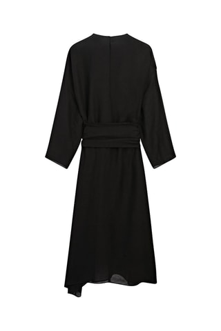Abito lungo in lino - Nero