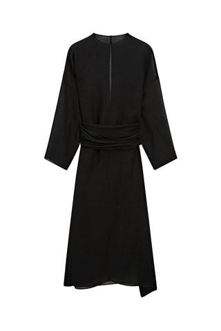 Abito lungo in lino - Nero