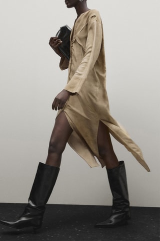 Abito lungo in seta - Beige