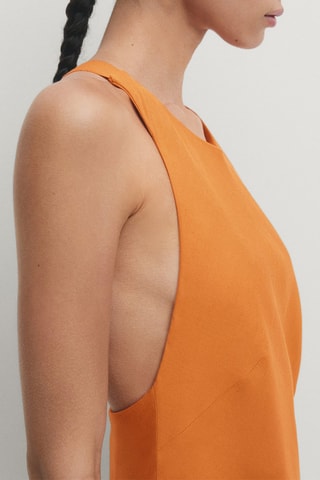 Abito midi in lino - Arancione