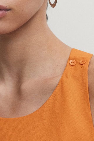 Abito midi in lino - Arancione