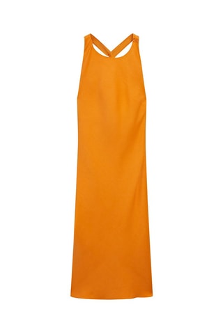 Abito midi in lino - Arancione