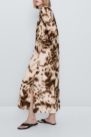 Vestito con stampa animalier - Marrone