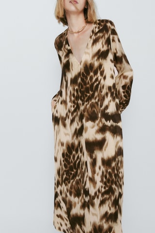Vestito con stampa animalier - Marrone