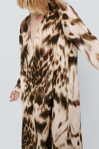 Vestito con stampa animalier - Marrone
