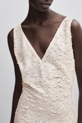 Vestito di paillettes - Studio - Ecrù