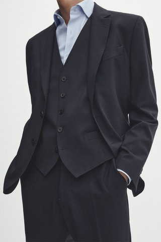 Gilet da completo in lana - Navy