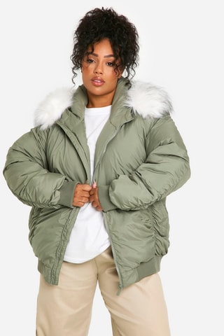 Bomber con cappuccio - Kaki