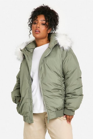 Bomber con cappuccio - Kaki