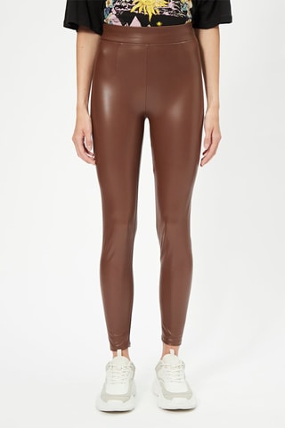 Leggings a vita alta - 
Marrone