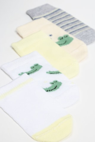 5 calze - Bianco e giallo