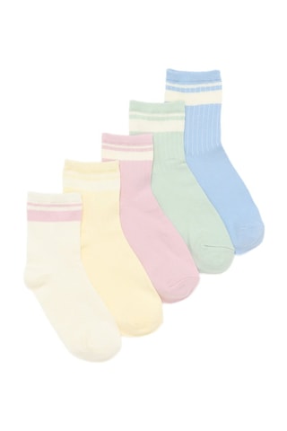 5 paia di calze - Giallo e rosa