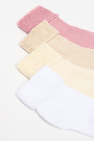 4 paia di calze - Bianco e beige