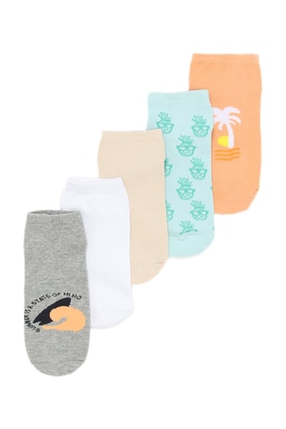5 paia di calze - Grigio chiaro melange e bianco