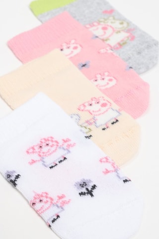 5 paia di calze Peppa Pig - Bianco e grigio chiaro melange