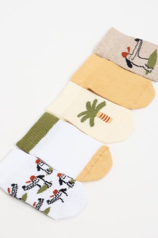 5 paia di calze - Bianco e beige