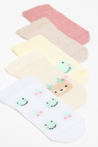 5 paia di calze - Bianco e beige