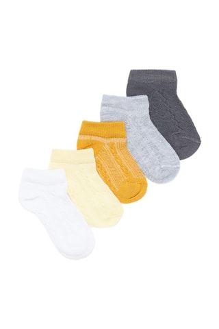 5 paia di calze - Bianco e grigio melange