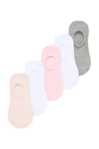 5 paia di calzini - Bianco e rosa