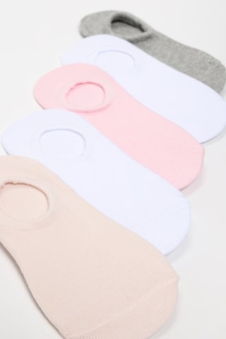 5 paia di calzini - Bianco e rosa
