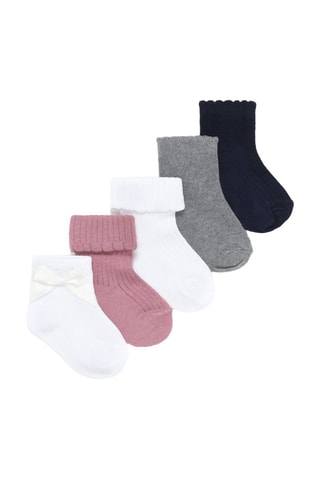 5 paia di calze - Bianco e rosa antico
