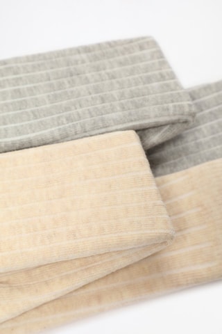 2 paia di gambaletti - Grigio melange e beige