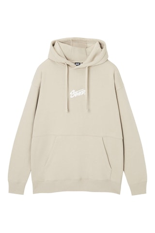 Felpa con cappuccio - Beige chiaro e bianco