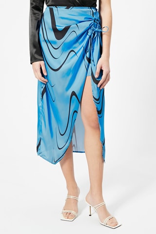 Gonna effetto trompe-l’œil - Blu elettrico e nero