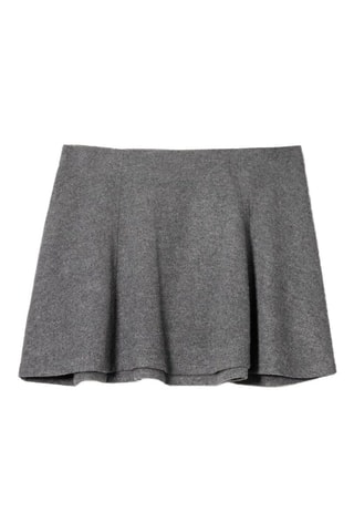 Gonna a campana a vita alta - Grigio scuro melange