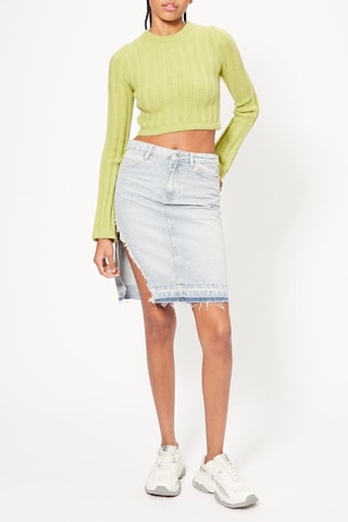 Gonna taglio dritto in jeans - Azzurro