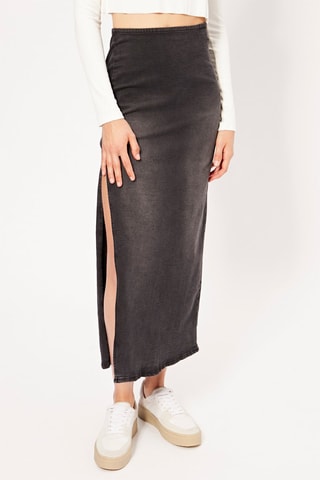 Gonna midi in jeans - Nero