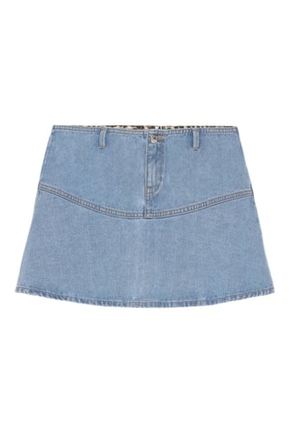 Minigonna in jeans - Blu-grigio