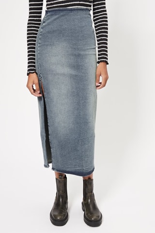 Gonna midi in jeans - Blu scuro