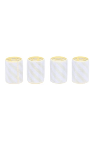 4 bigodini - Bianco e giallo