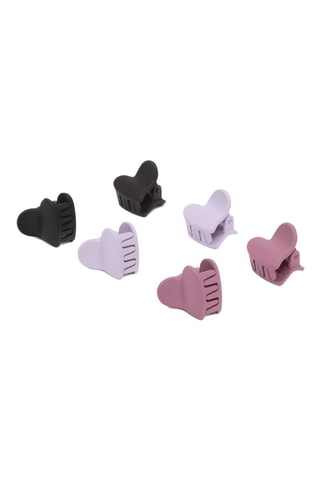 6 mollette per capelli - Nero e malva