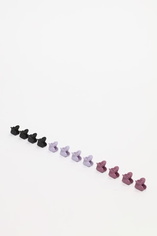 6 mollette per capelli - Nero e malva