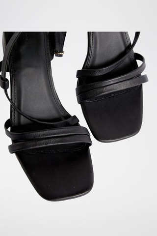 Sandales à talons en cuir - Noir - Etam