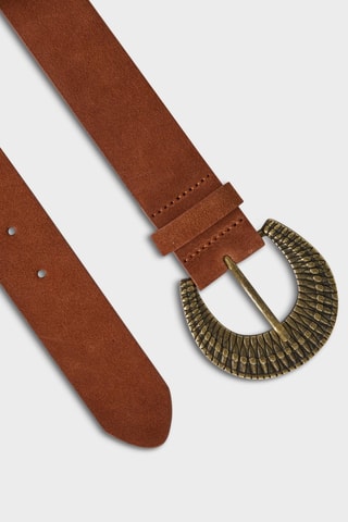 Ceinture en croûte de cuir - Marron