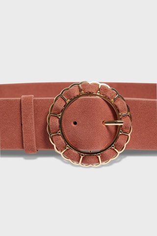 Ceinture en croûte de cuir - Rose