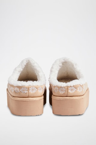 Sabots fourrés plateformes Wally - Beige