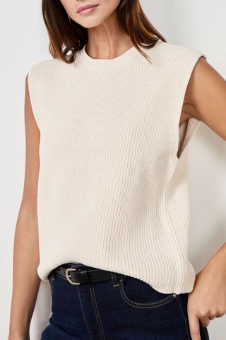 Pull sans manches Timeless Summer - Ecru