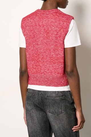 Pull sans manches Essentiel - Rouge chiné