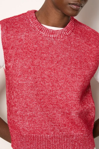Pull sans manches Essentiel - Rouge chiné