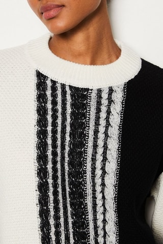 Pull en laine Abstract Poetry - Blanc et noir