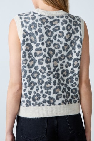 Pull sans manches Boulevard Beaumarchais - Ecru et gris foncé