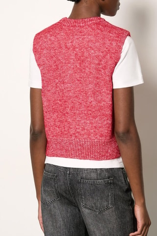Pull sans manches Essentiel - Rouge chiné