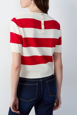 Pull Boulevard Beaumarchais - Blanc et rouge