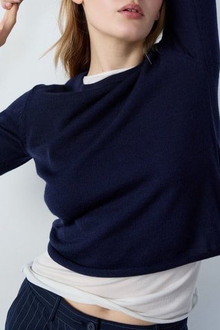 Pull en laine RDV Au Studio - Bleu marine